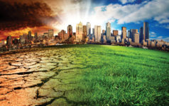 A city showing the effect of Climate Change