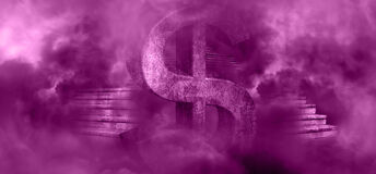 smoking dollar sign at bottom of stairs