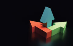 Remaining constant in a changing market – Pomona Capital A red, blue and green arrow representing the three dimensional axes