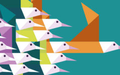 The Secondaries Investor 50: 2025 Illustration of a flock of birds, with one flying out in front of the rest