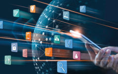 Businessman using mobile