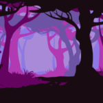 Side Letter: Evergreen exhaustion forest illustration